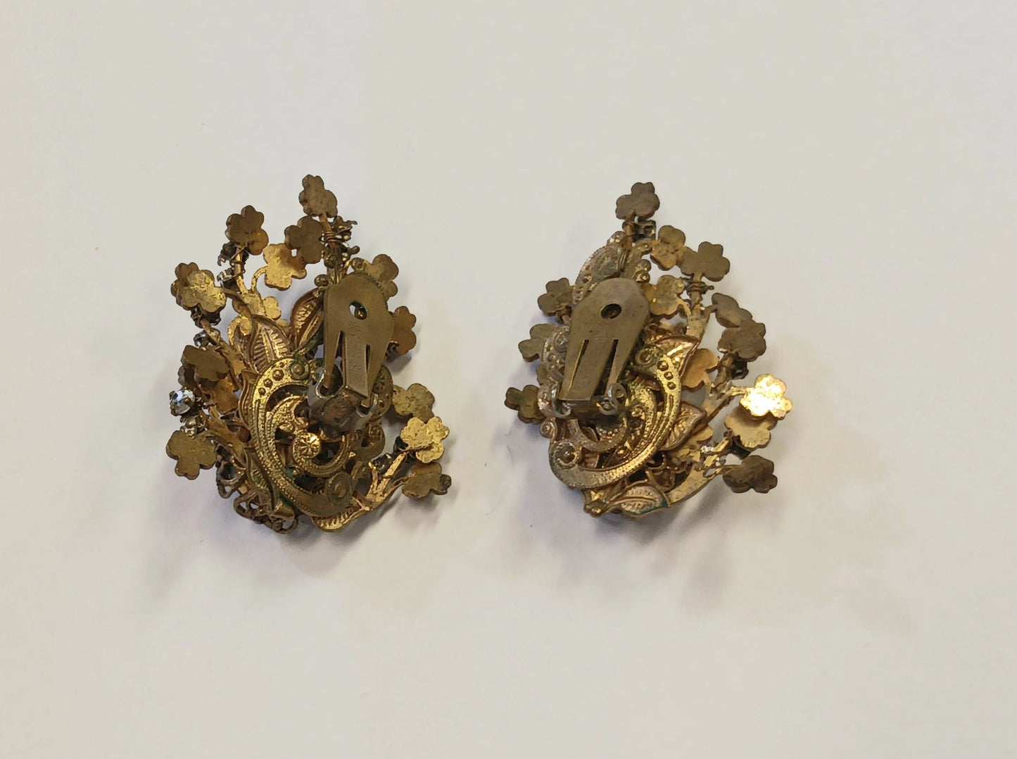 Vintage Signed Miriam Haskell Brooch and Earrings Set