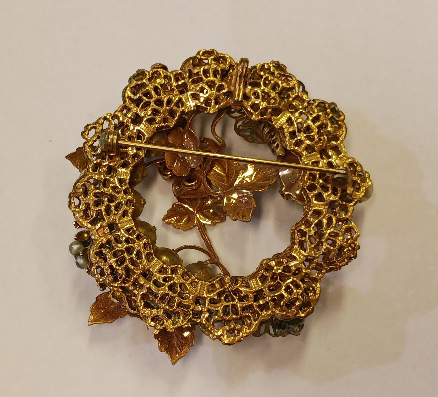 Vintage Signed Miriam Haskell Brooch and Earrings Set