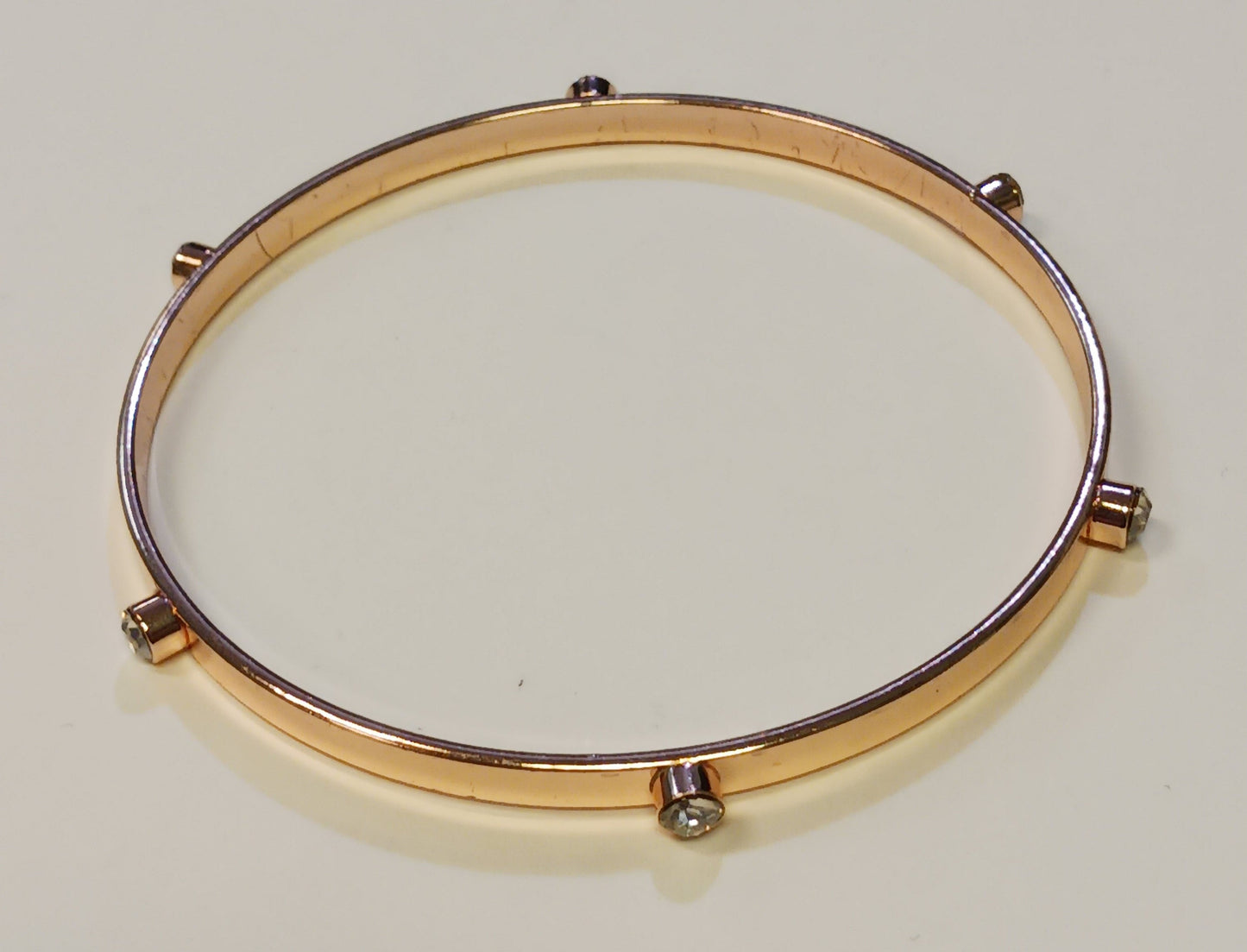 Copper Stackable Bangle Set - Copper Bangles set with Rhinestones