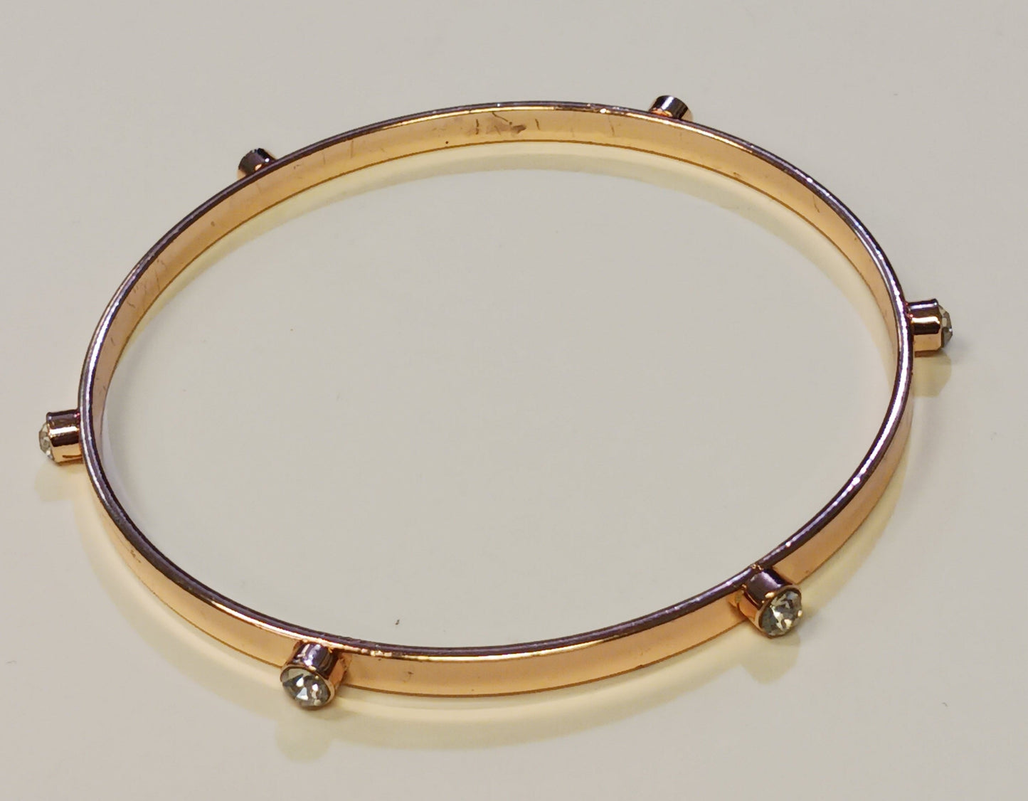 Copper Stackable Bangle Set - Copper Bangles set with Rhinestones