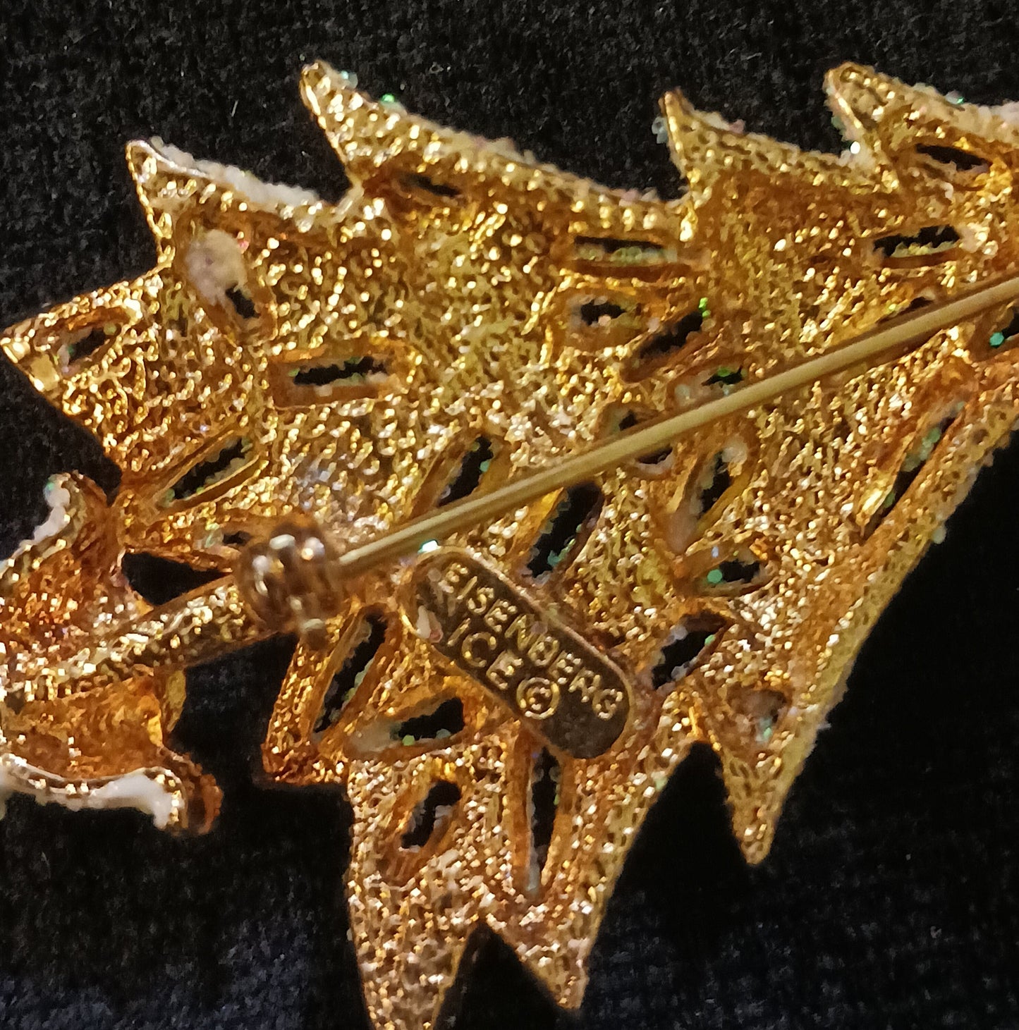 Eisenberg Ice Christmas Tree Pin - Signed Brooch - Vintage 1940-50s