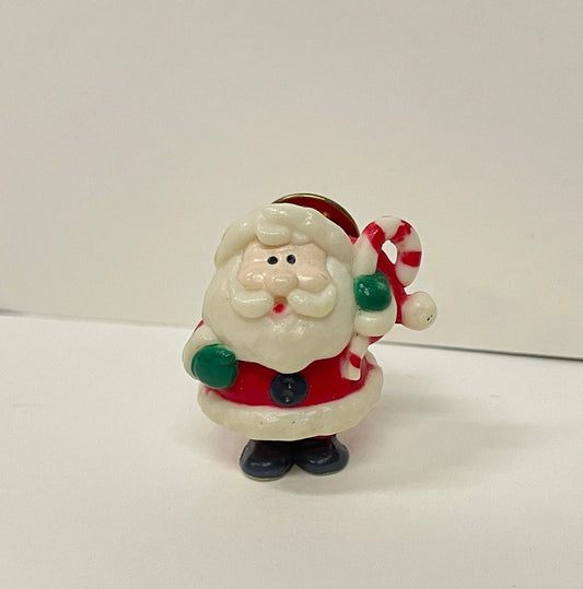 Small Holiday Pin Back Santa Claus