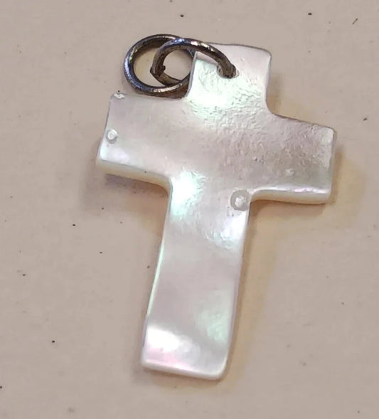 Mother of Pearl Cross Charms - Vintage Religious Supplies
