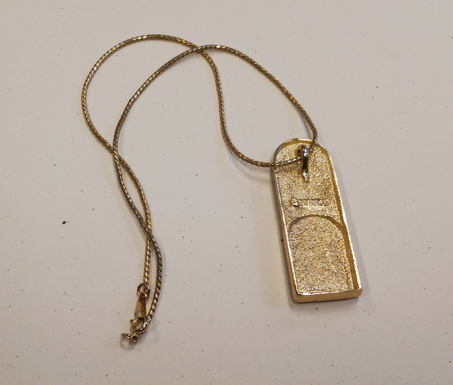 Floral Calligraphy Art Necklace - Stamped 51534 - Vintage Eastern Style Jewelry