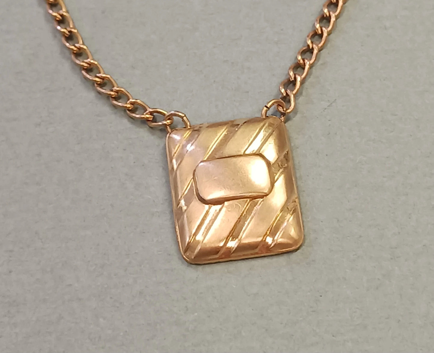Gold Tie Bar with Chain and Pendant - Signed Hadley Menswear - Made in the U.S.A. - Retro Tie Bar- Mid Century Modern Tie Bar