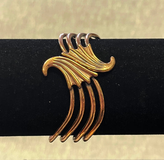 Renoir Copper Clamp On Bracelet - Vintage Mid Century - Geometric Bracelet