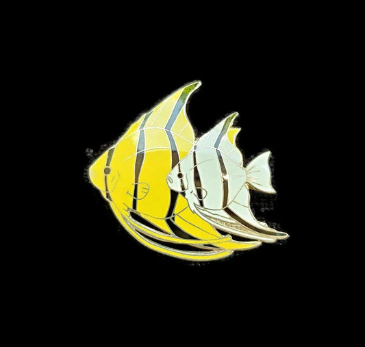 Angel Fish Pin Cloisonné on Sterling Silver Angel Fish Pin/Brooch