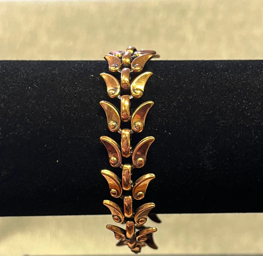 Mid-Century Copper Renoir Link Bracelet - Vintage