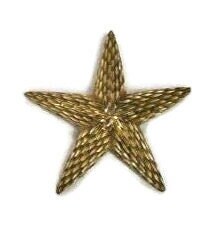 BSK Military Star Brooch - Gold Toned - Vintage