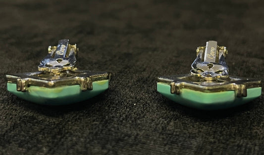 1970s Faux Turquoise Earrings - Vintage