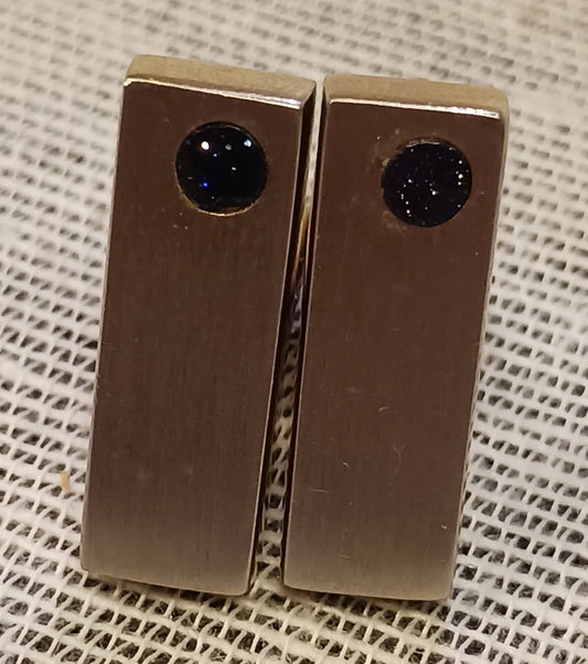 Hickok Gold Tone Cuff Links with Faux Stone Accents