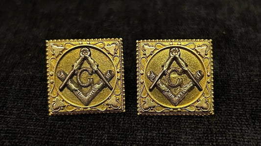1950s Gold Free Mason Cuff Links