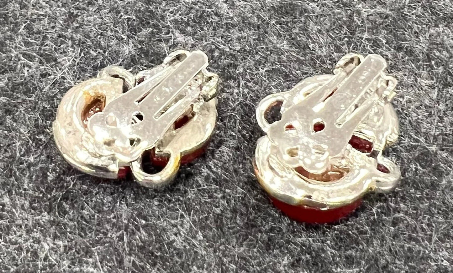 Mid Century Red Thermoset Earrings - Made by Coro
