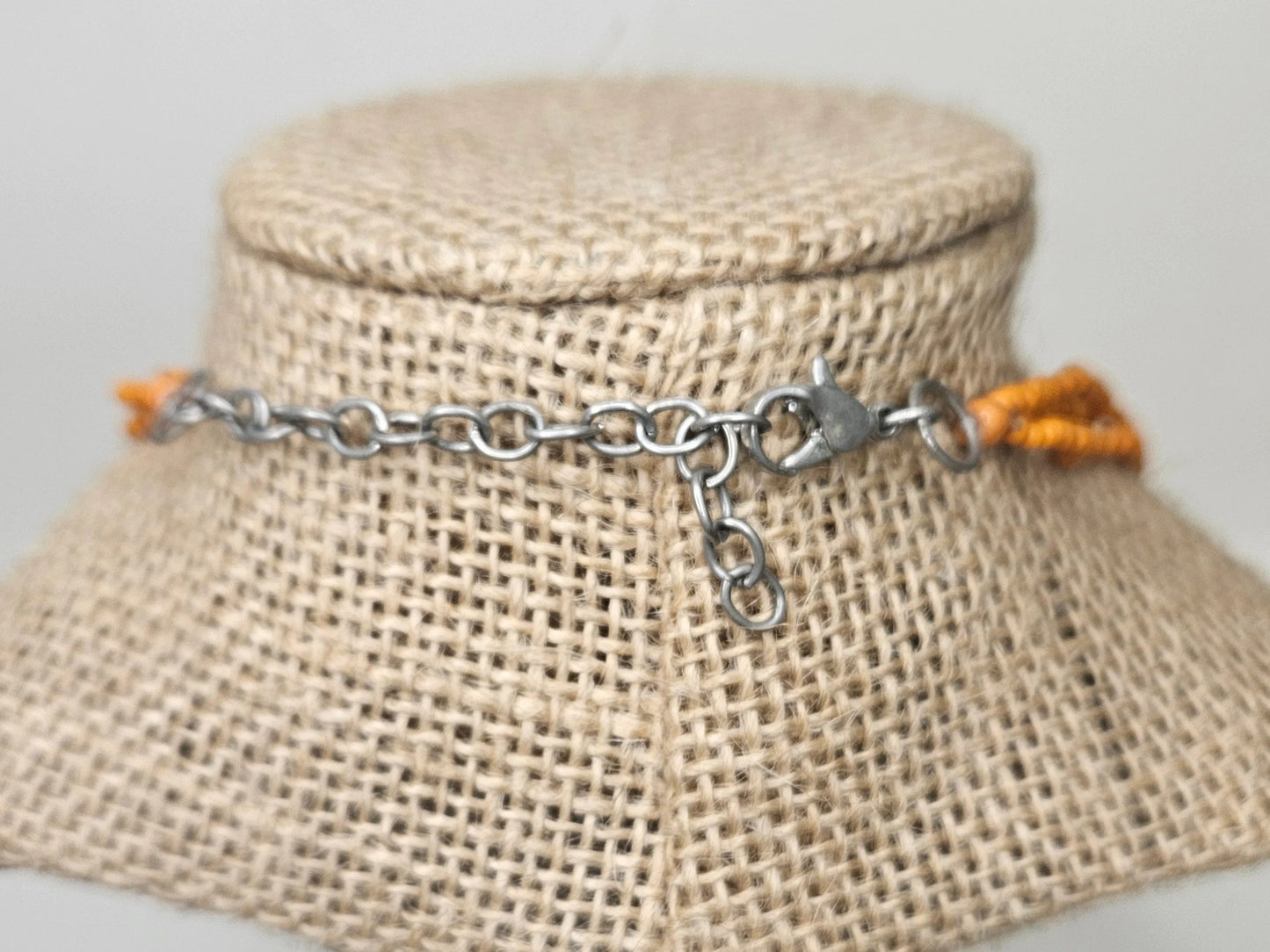 Chunky Orange Beaded Necklace - Small Bead Cluster
