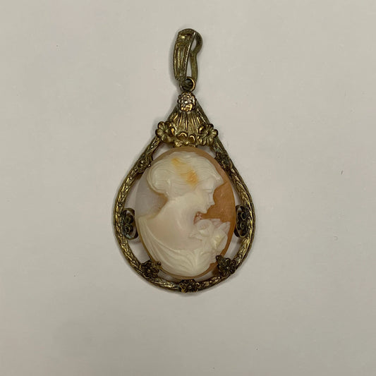 Authentic Italian Cameo - Tear Drop Pendant