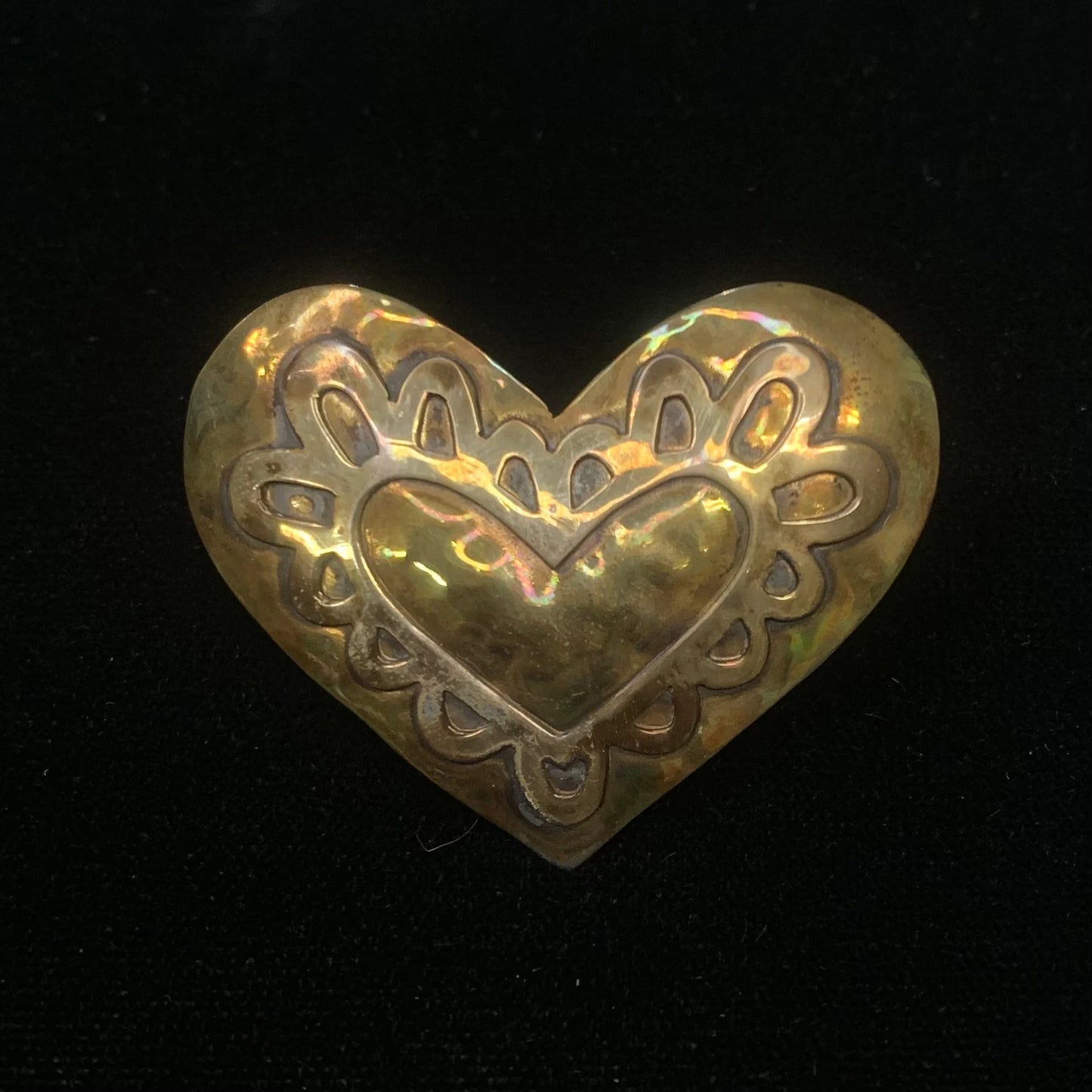 Jeep Collins - Brass and Sterling Silver - Heart Scarf Tie