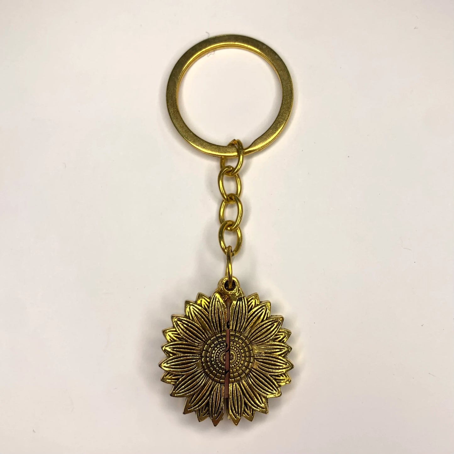 Gold Tone "Keep F-ing Going" Sunflower Peek-A-Boo Key Chain