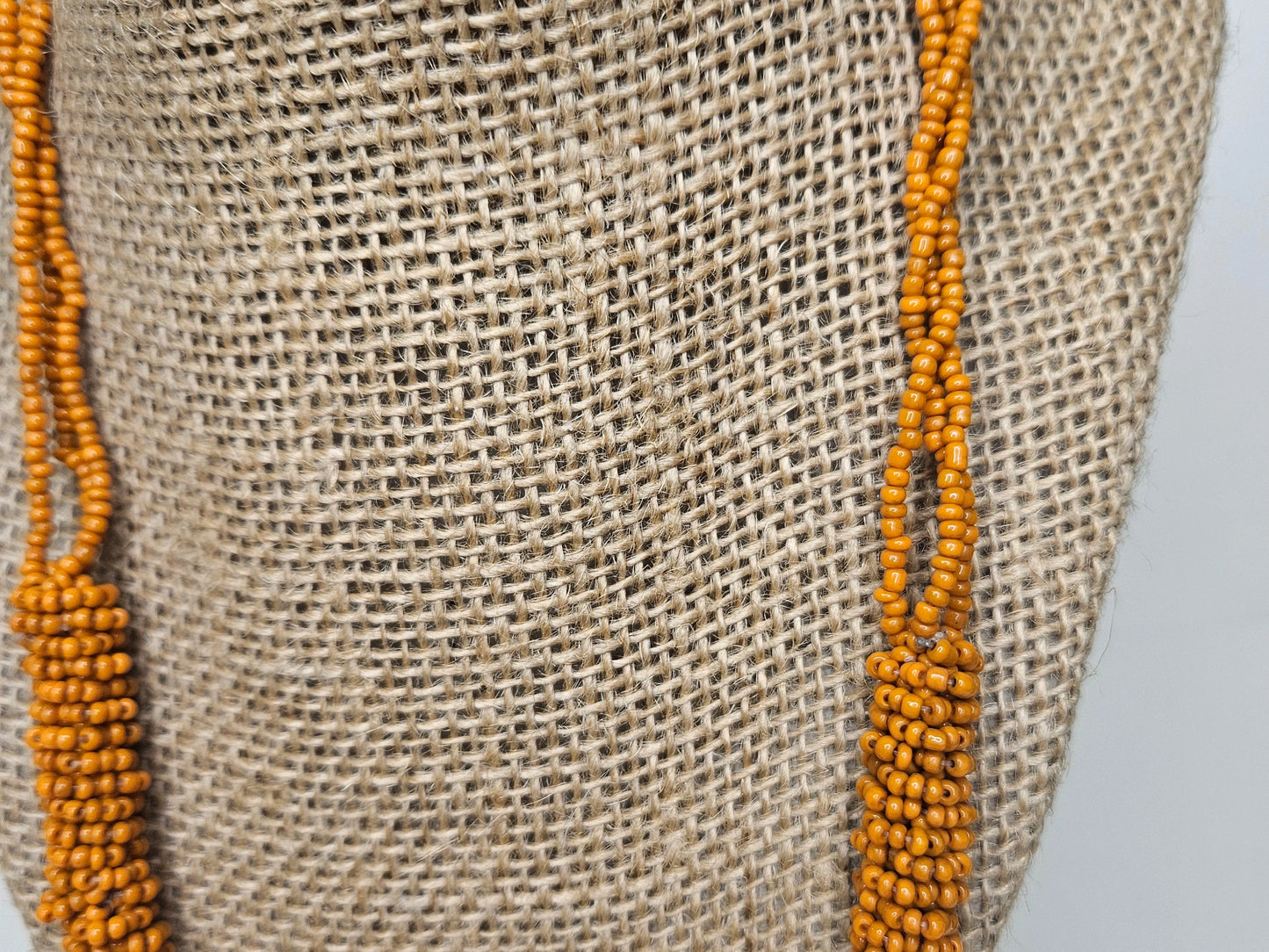 Chunky Orange Beaded Necklace - Small Bead Cluster