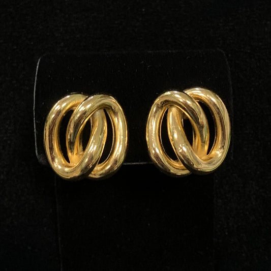 Vintage Christian Dior 18 Karat Gold Chain Link Clip-On Earrings