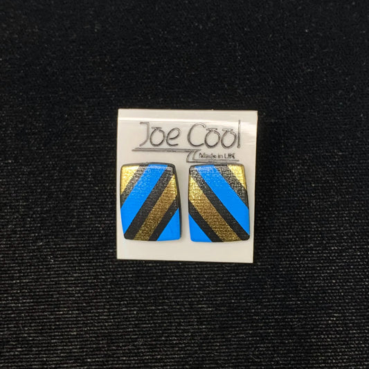 Joe Cool Earrings - Black, Gold, and Blue - Collectible Earrings