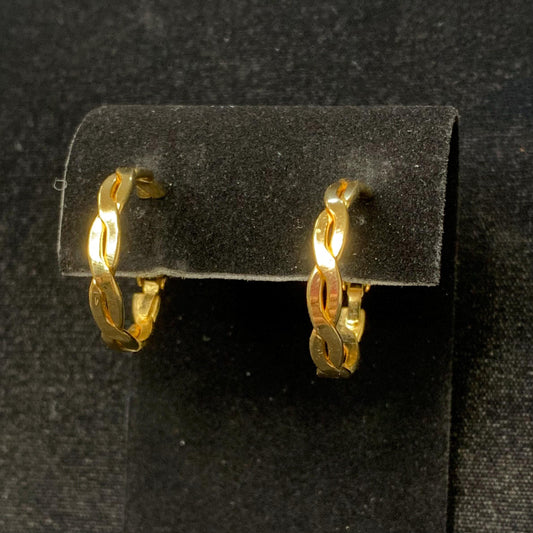 Twisted Gold-Tone Hoop Screw-Back Earrings