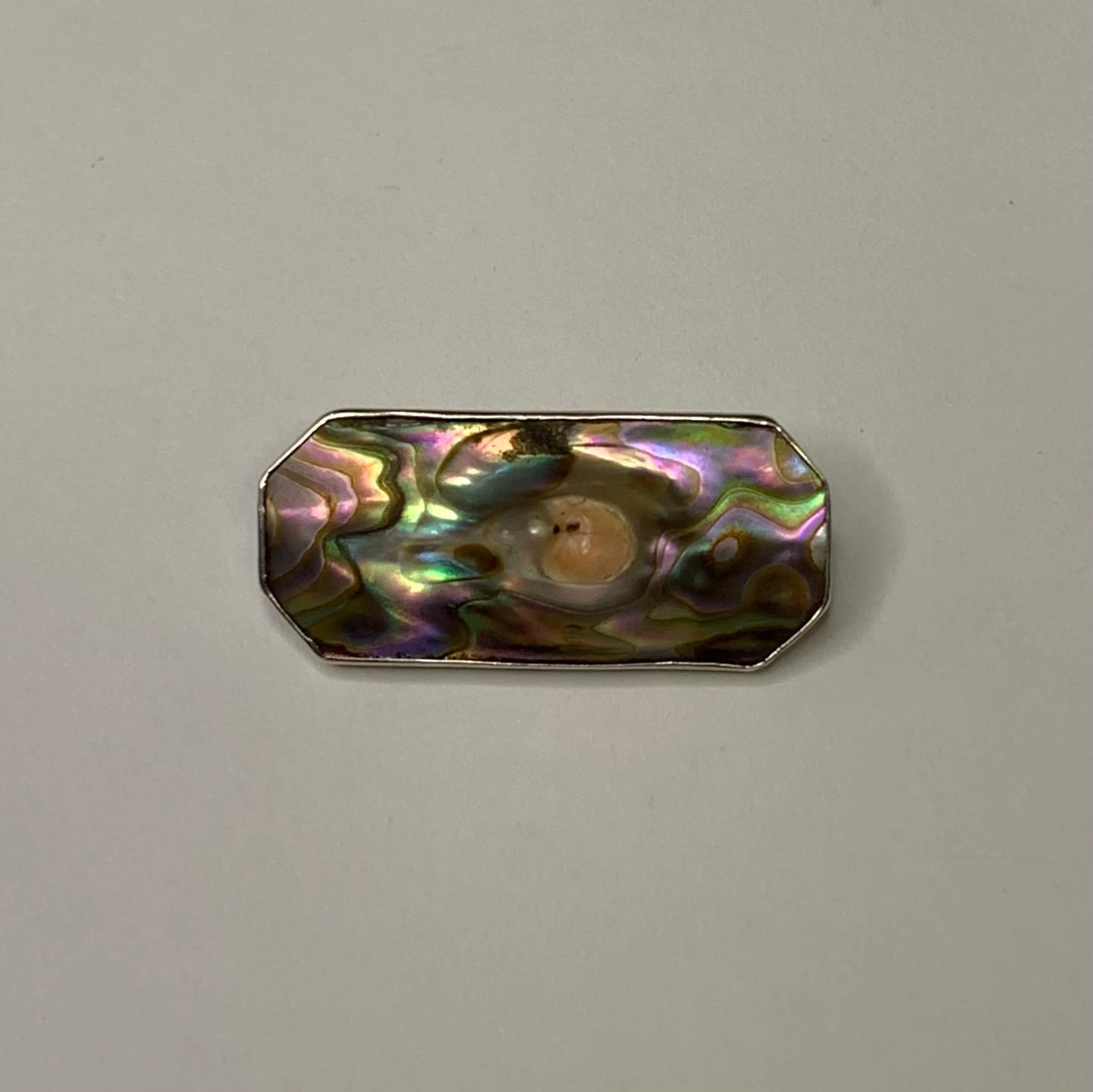 Mother of Pearl on Sterling Silver Bar Pin - Victorian 1890s Collar Pin - Victorian Infant Pin - Beautiful Mother of Pearl