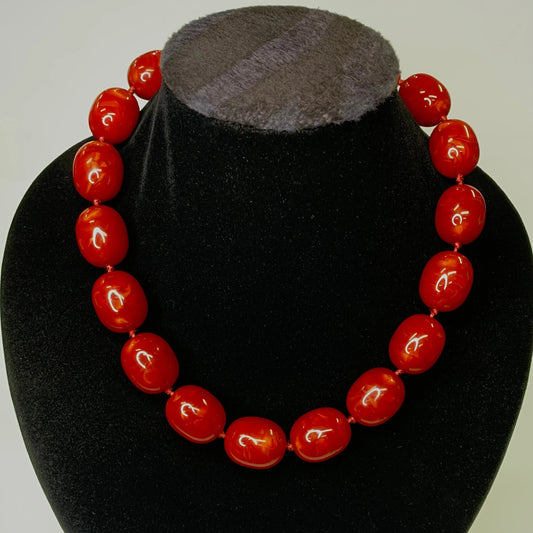 Large Red Bead Necklace