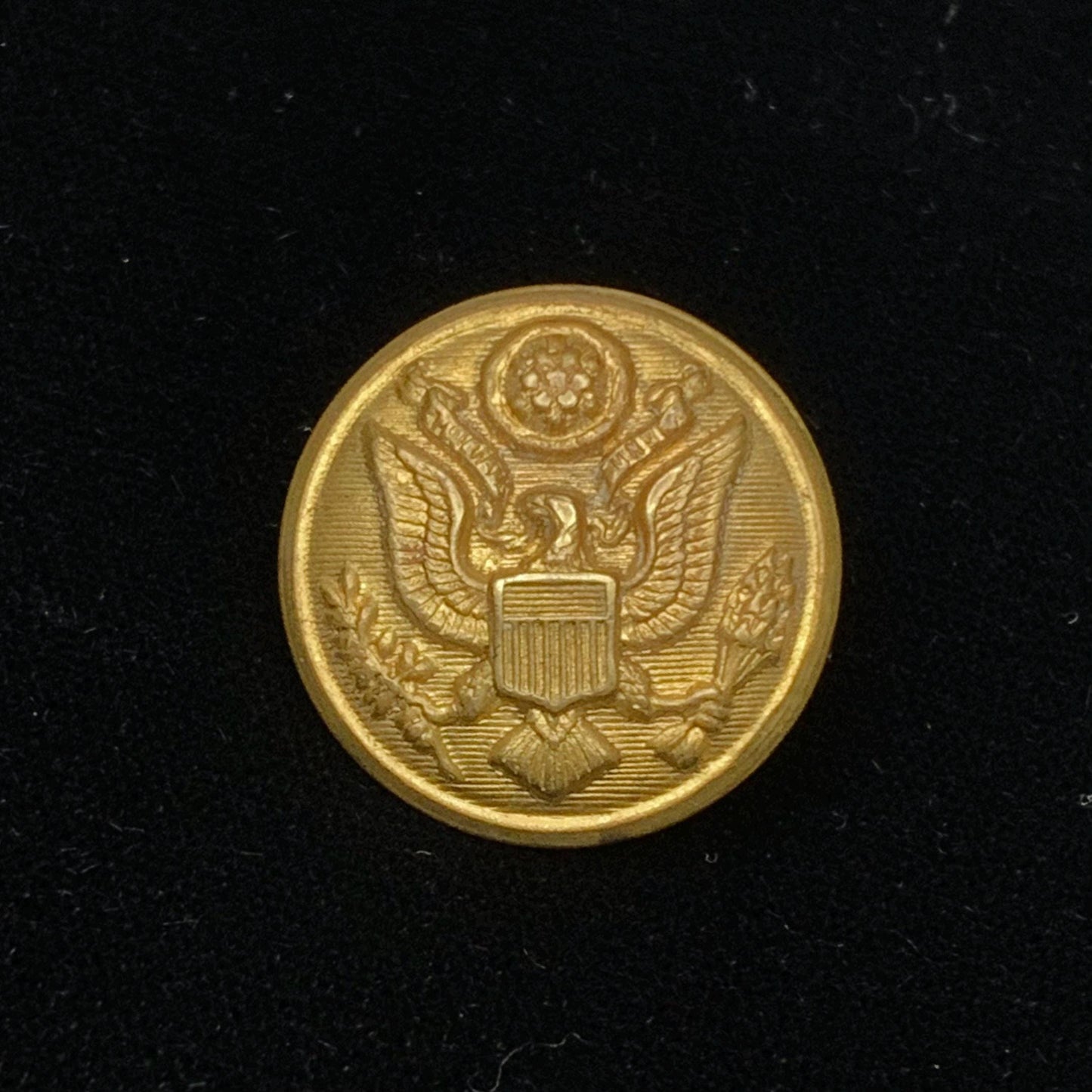 WWII Army Uniform Brass Button - RARE Zell Products Gold Button