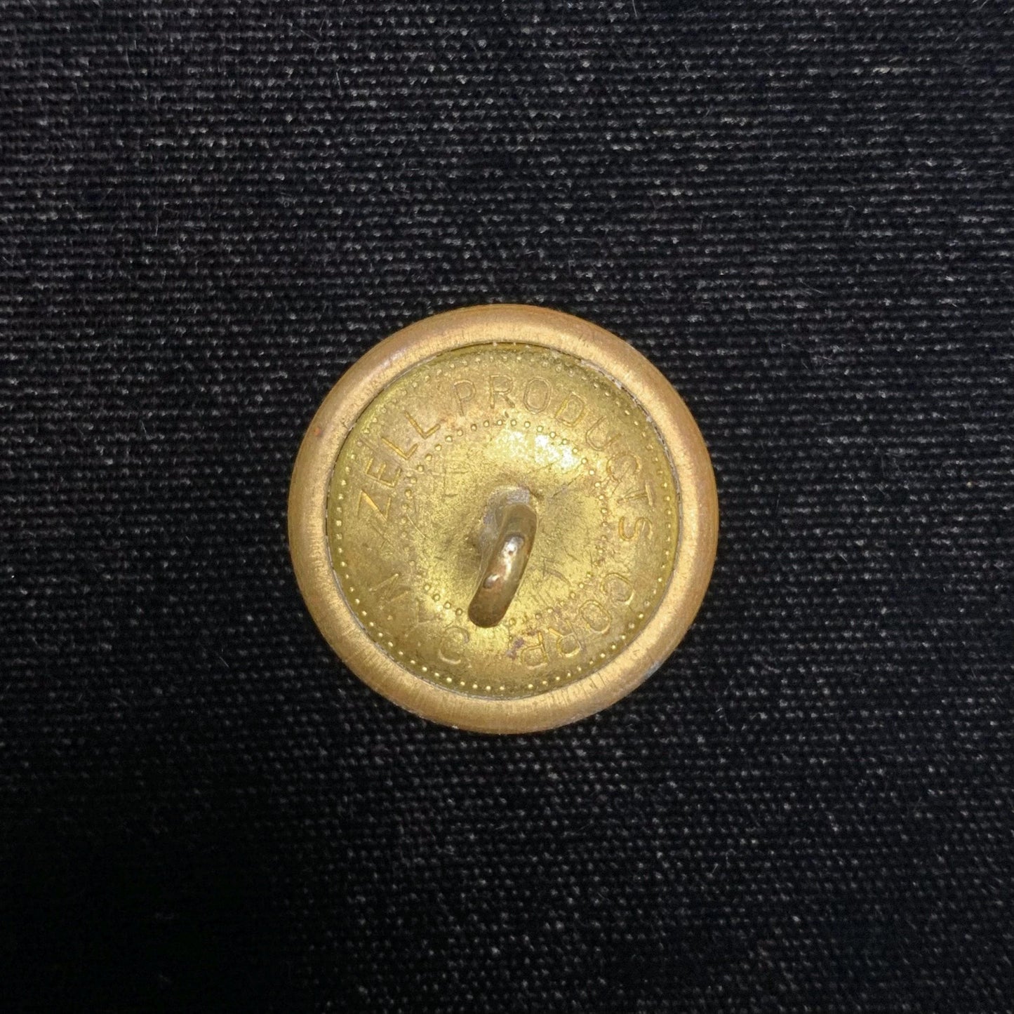 WWII Army Uniform Brass Button - RARE Zell Products Gold Button