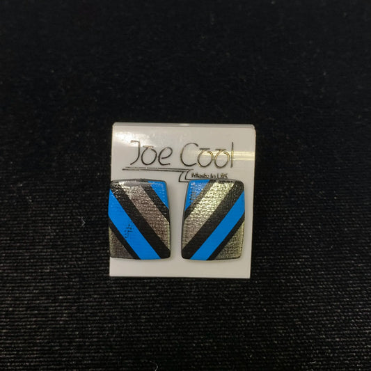 Joe Cool Earrings - Black, Silver, & Blue - Collectible Earrings