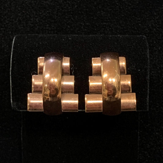 Renoir Earrings - Solid Copper Mid-Century Modern Clip-On Earrings - Collectible Renoir Jewelry