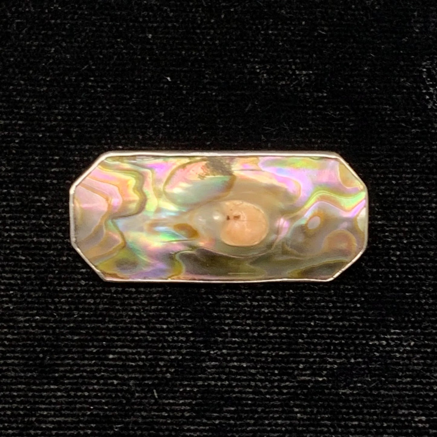 Mother of Pearl on Sterling Silver Bar Pin - Victorian 1890s Collar Pin - Victorian Infant Pin - Beautiful Mother of Pearl